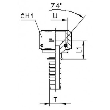Фитинг DN 12 JIC (Г) 3/4 (штифтованная гайка)