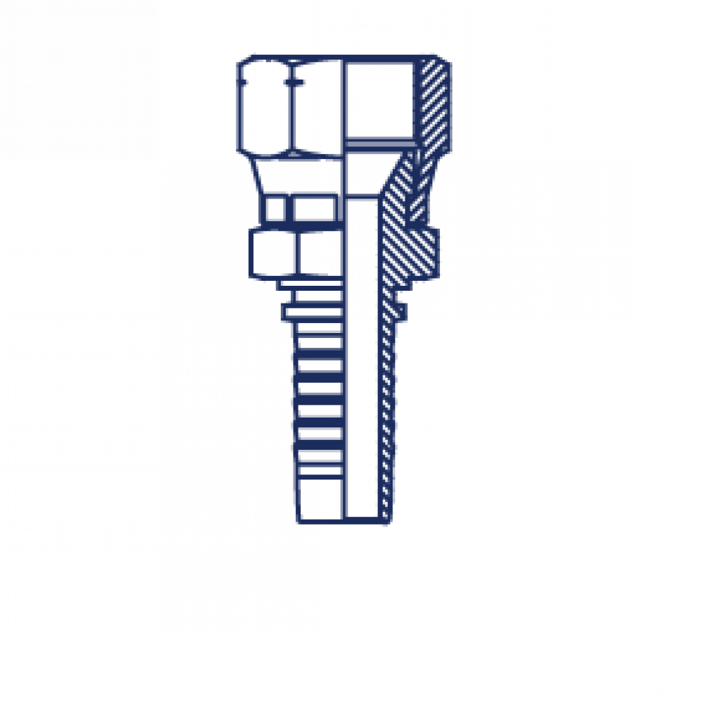 Фитинг DN 10 JIS 14x1.5 (45) (1 шестигранник)