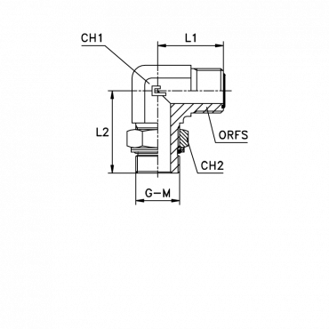 Штуцер FH90 D25 ORFS 1.7/16 - G1