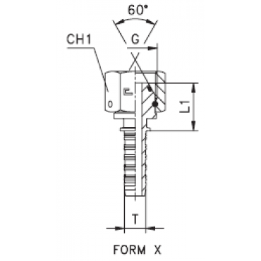 Фитинг DN 20 BSP (Г) 3/4(штифтованная гайка) (o-ring)