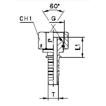 Фитинг DN 25 BSP (Г) 1.1/4(штифтованная гайка) (o-ring)
