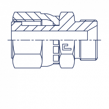 Соединение AS ORFS 1" BSP 1/2"