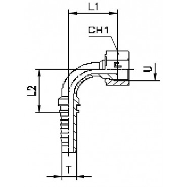 Фитинг DN 25 ORFS (Г) 1.7/16 (90)