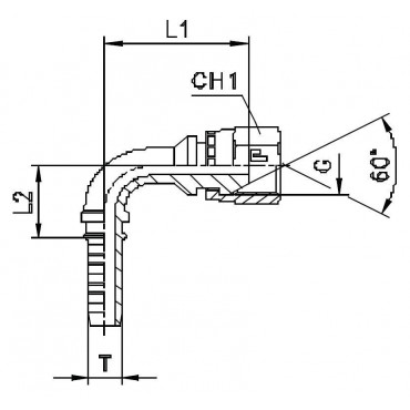 Фитинг DN 08 BSP (Г) 1/4 (90)