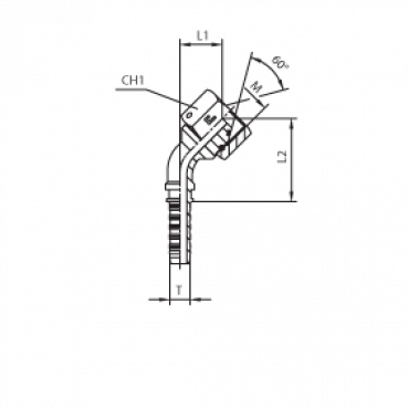 Фитинг DN 20 DKM (Г) 30x1.5 (45) (штифтованная гайка) (o-ring)