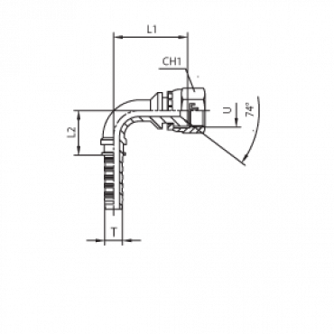 Фитинг DN 10 JIC (Г) 7/8 (90)