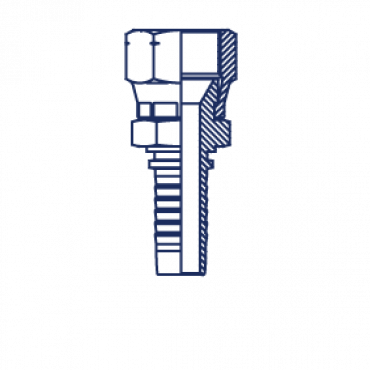 Фитинг DN 06 JIS 16x1.5 (2 шестигранника 22мм и 17мм)