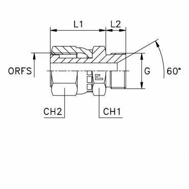 Соединение AS ORFS 9/16" BSP 1/4"
