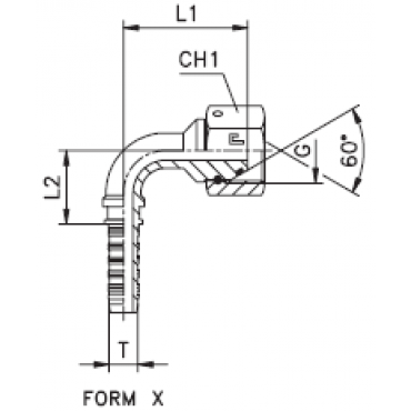 Фитинг DN 20 BSP (Г) 3/4 (90)(штифтованная гайка) (o-ring)