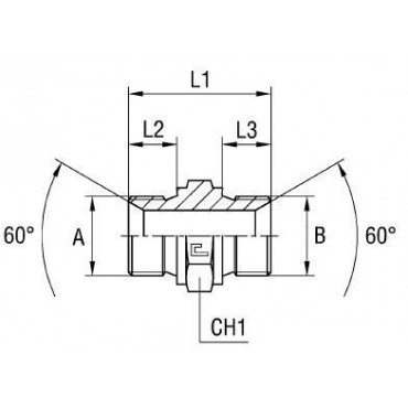 Соединение P BSP 1" BSP 1/2"
