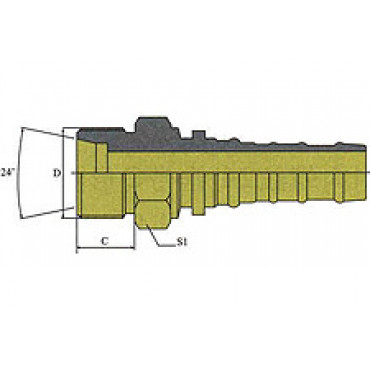 Фитинг DN 25 DKO-S (Ш) 42x2 30 Interlock