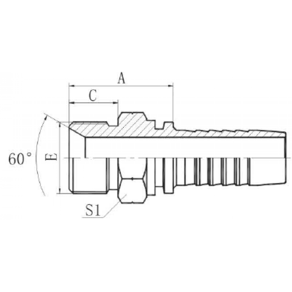 Фитинг DN 08 BSP (Ш) 1/4