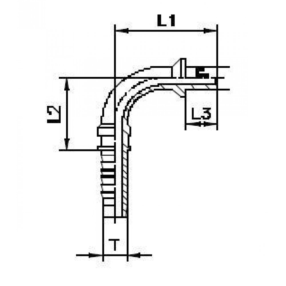 Фитинг DN 12 BEL (Ш) 16 (90)