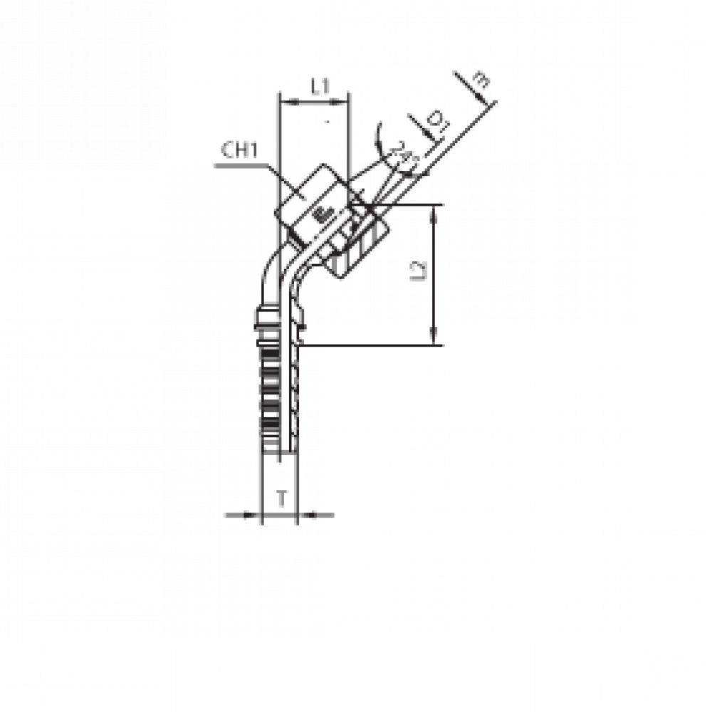 Фитинг DN 05 DKO-L (Г) 14x1.5 8 (45)