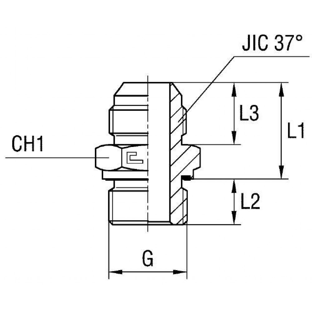 Штуцер FE JIC 7/8" BSP 3/4"