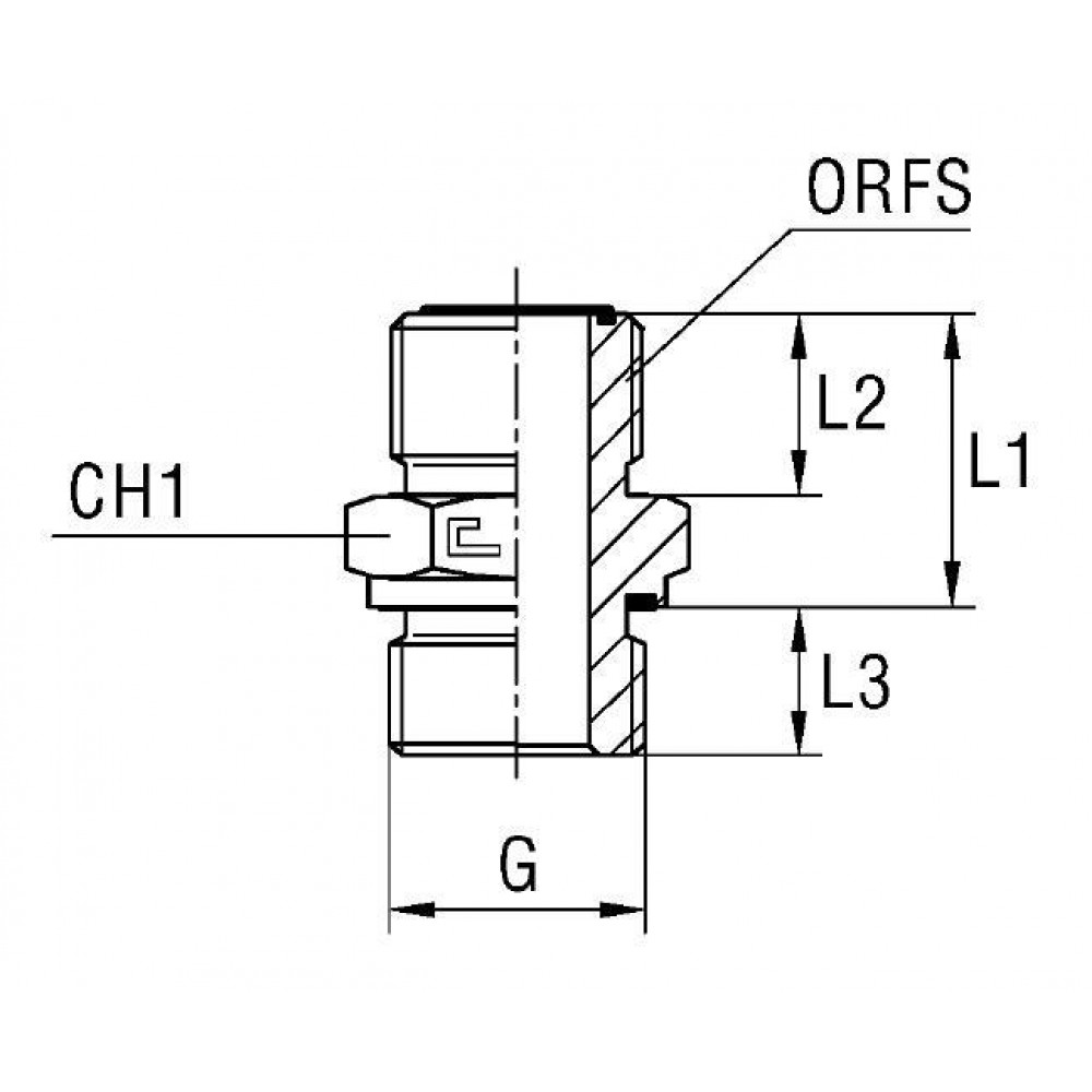 Штуцер FE ORFS 13/16" BSP 1/4"