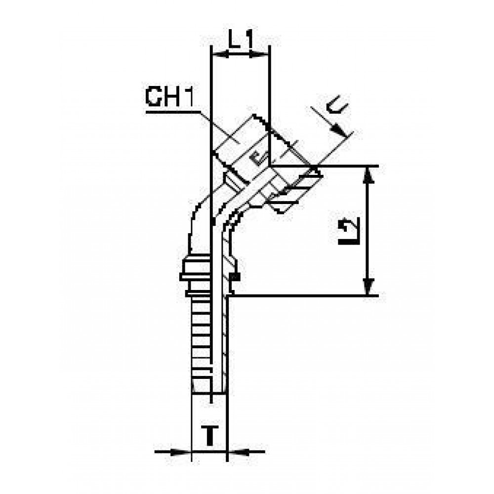 Фитинг DN 12 ORFS (Г) 1 (45)