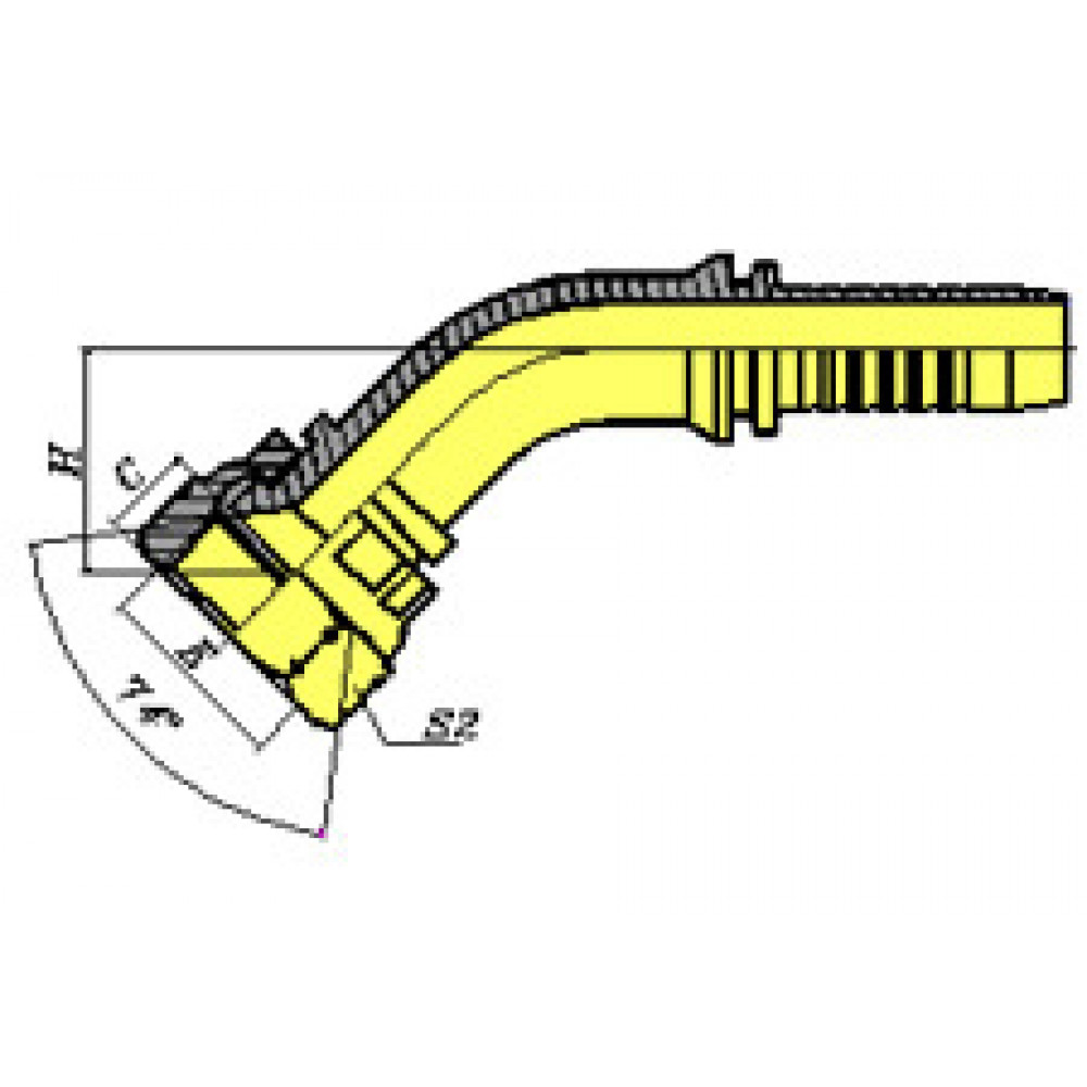 Фитинг DN 06 JIC (Г) 1/2 (45)