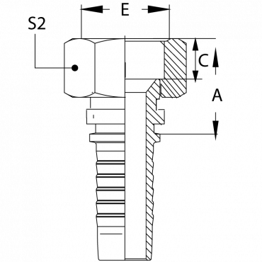 Фитинг DN 06 DKI (Г) 14x1.5 (90)накидная гайка