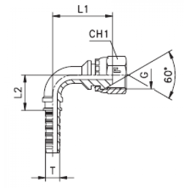 Фитинг DN 10 BSP (Г) 1/2 (90)