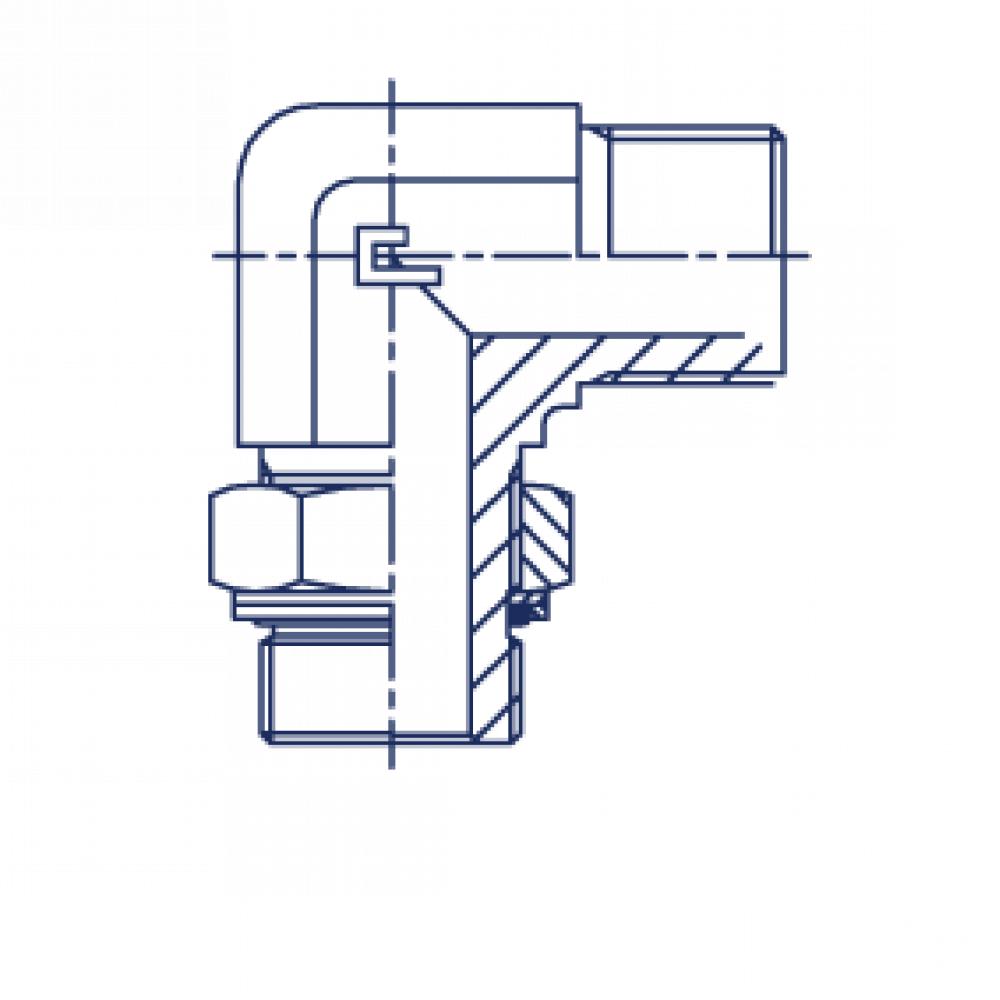 Штуцер FRG90 BSP 1/2" BSP 3/8"