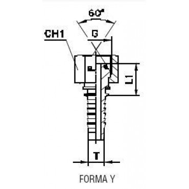 Фитинг DN 08 BSP (Г) 1/2 (накидная гайка) (o-ring)